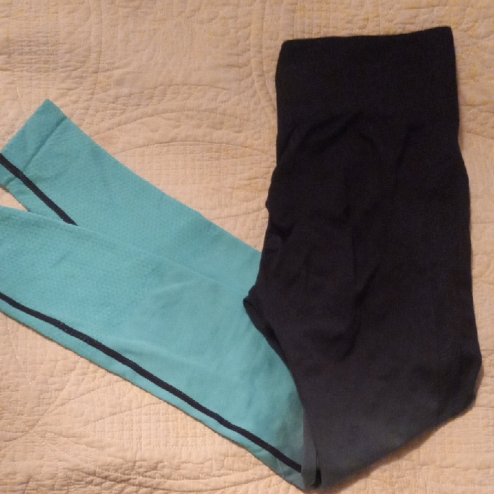 Kids Black and Teal Leggings